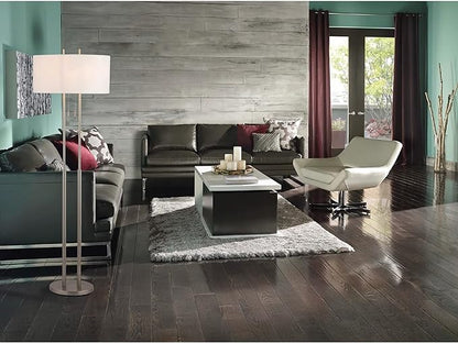 Adesso 4016-22 Duet 62" Floor Lamp, Satin Steel, Smart Outlet Compatible