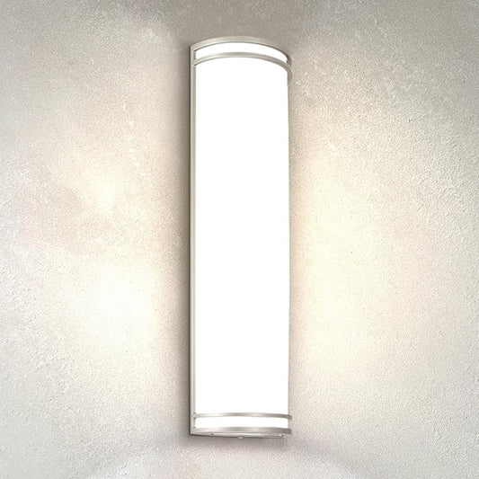 ASD 24 Inch LED Outdoor & Indoor Wall Mount Light Fixture - Brushed Nickel Modern Wall Sconce Lighting - 25W 120-277V 3000K 4000K 5000K Adjustable Dimmable Exterior Lights - Front Door, Patio - ETL