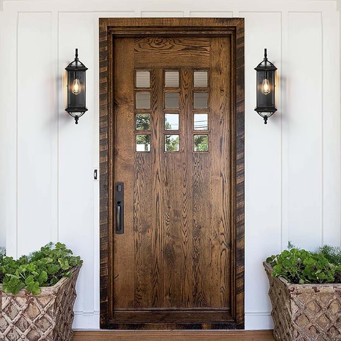 20'' H Copper Outdoor Wall Lights Large Oil Rubbed Bronze Exterior Lighting Fixtures Vintage Porch Lights with Clear Glass Wall Lantern for Patio Garage Front Porch 1 Pack