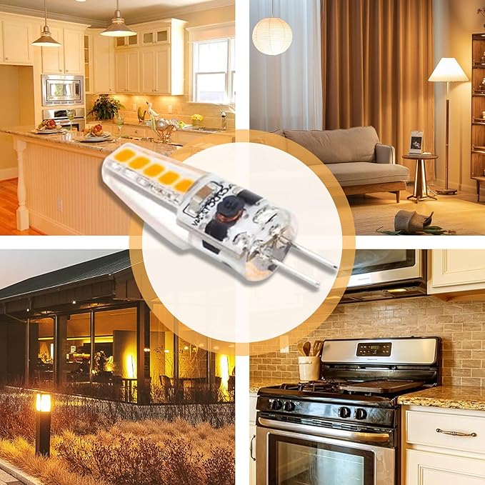 G4 LED Bulb, 2W Equivalent to 15W-20W Halogen Bulb, T3 JC Type Bi-Pin G4 Base, AC/DC 12V for Under Cabinet Puck Light Chandeliers Landscape Lighting, 2700K Warm White （10 Pack