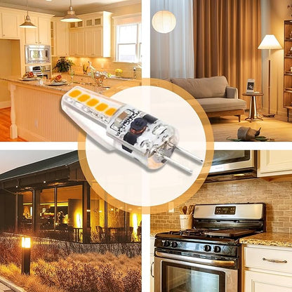 G4 LED Bulb, 2W Equivalent to 15W-20W Halogen Bulb, T3 JC Type Bi-Pin G4 Base, AC/DC 12V for Under Cabinet Puck Light Chandeliers Landscape Lighting, 2700K Warm White （10 Pack