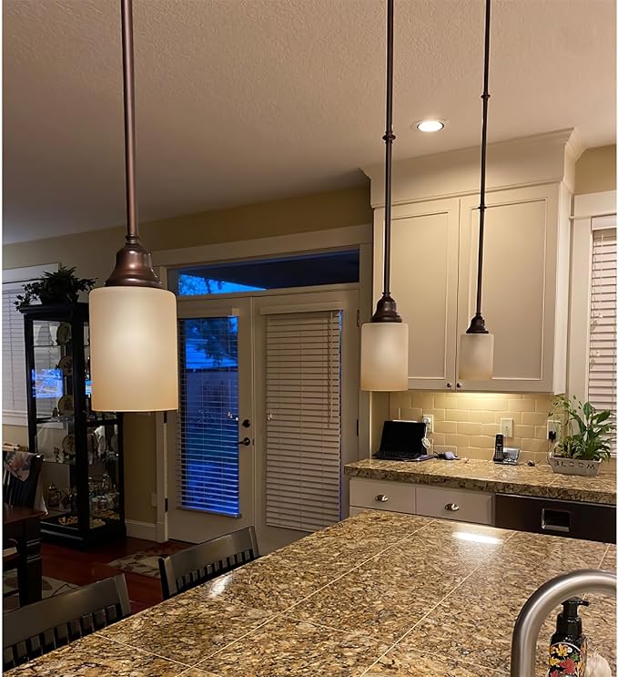 Kira Home Villa 5.5" Amber Glass Shades, Replacement Glass, 1.75" Fitter Size, 4" x 5.5", 3-Pack