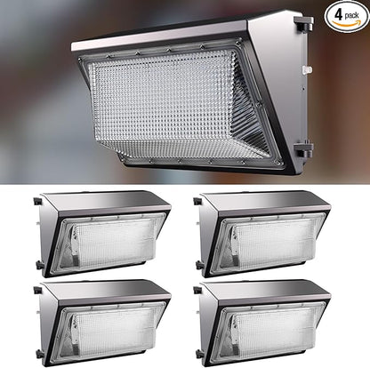Lightdot 4Pack 200W LED Wall Pack Lights, 100-277v Dusk to Dawn with Photocell | 30000Lm(150Lm/W) 5000K IP65 Outdoor Exterior Lighting Fixture for Yard,Warehouse,Factory,Garage, ETL(Height:15~30ft)