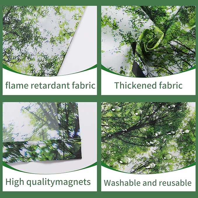 2pcs Fluorescent Light Covers - Light Covers for Ceiling Lights Classroom, Magnetic Light Filters for Office, Hospitals, Home 4 x 2 Feet (forest)