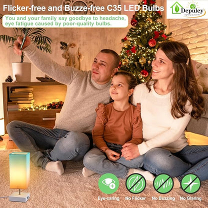 Depuley LED Light Bulbs E12: Candelabra Candle Light Bulb 4W Equivalent 40W Incandescent - LED Chandelier Light Bulbs 2700K Soft White - C35 Clear Filament Bulb E12 Base 500 LM 90+ CRI 6 Pack