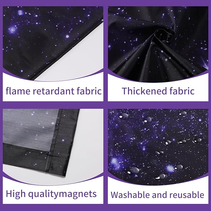 2pcs Fluorescent Light Covers - Light Covers for Ceiling Lights Classroom, Magnetic Light Filters for Office, Hospitals, Home 4 x 2 Feet (starry sky)
