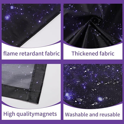 2pcs Fluorescent Light Covers - Light Covers for Ceiling Lights Classroom, Magnetic Light Filters for Office, Hospitals, Home 4 x 2 Feet (starry sky)