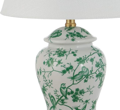 JONATHAN Y JYL3005B Penelope 22" Chinoiserie Classic LED Table Lamp Cottage Traditional Bedside Desk Nightstand for Bedroom Living Room Office College Bookcase LED Bulb Included, Green/White