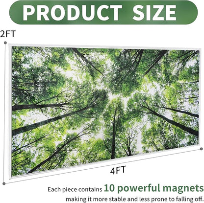 2pcs Fluorescent Light Covers - Light Covers for Ceiling Lights Classroom, Magnetic Light Filters for Office, Hospitals, Home 4 x 2 Feet (forest)