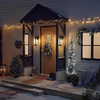 Dusk to Dawn Outdoor Lighting Fixtures, Black Waterproof Sconce Outside Lamp Exterior Wall Sconce Front Door Porch Wall Mount Light Fixtures Anti Rust Wall Lantern for Garage Doorway
