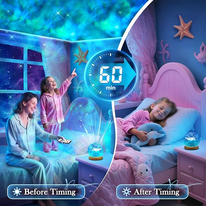 Teen Girl Gifts Trendy Stuff Ocean Lamps for Bedroom,18 Colors Northern Lights Projector Mood Lighting,Dimmable Night Light Projector Lights for Bedroom,Remote Aesthetic Room Decor for Teen Girls Gift