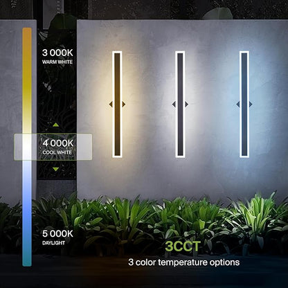 ASD LED 36" Long Wall Mount Light Fixture, Outdoor & Indoor Linear Sconce | 3CCT, Dimmable, Waterproof, Anti-Rust, ETL Listed | 30W 2500LM 3000-5000K 100-277V | Exterior Porch Lighting | Black