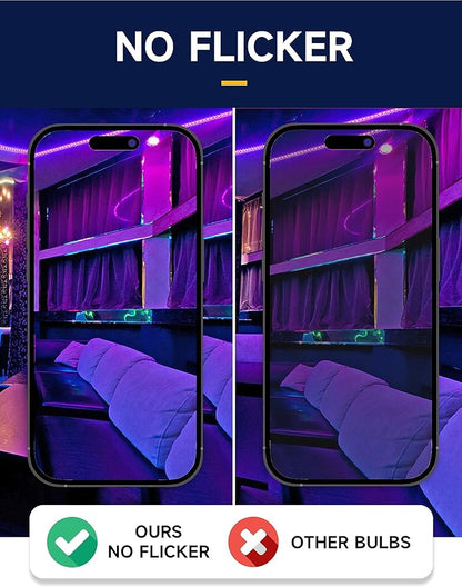 UNILAMP A19 Purple Light Bulb, 9W Equivalent 60Watt, Purple LED Bulb, LED Orange Colored Light Bulbs, E26 Base for Christmas Halloween, Party Decoration, Holiday Lighting, Non Dimmable, 4 Pack