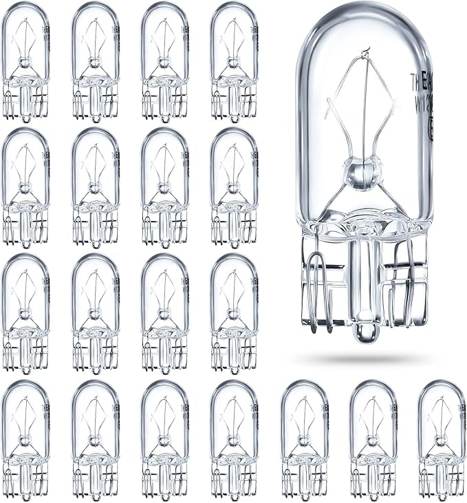Honoson 1/4 Wedge Base 12V 5W Bulb Clear Krypton Light Bulb for Landscape, RV and Cabinet Lighting (20 Pieces)
