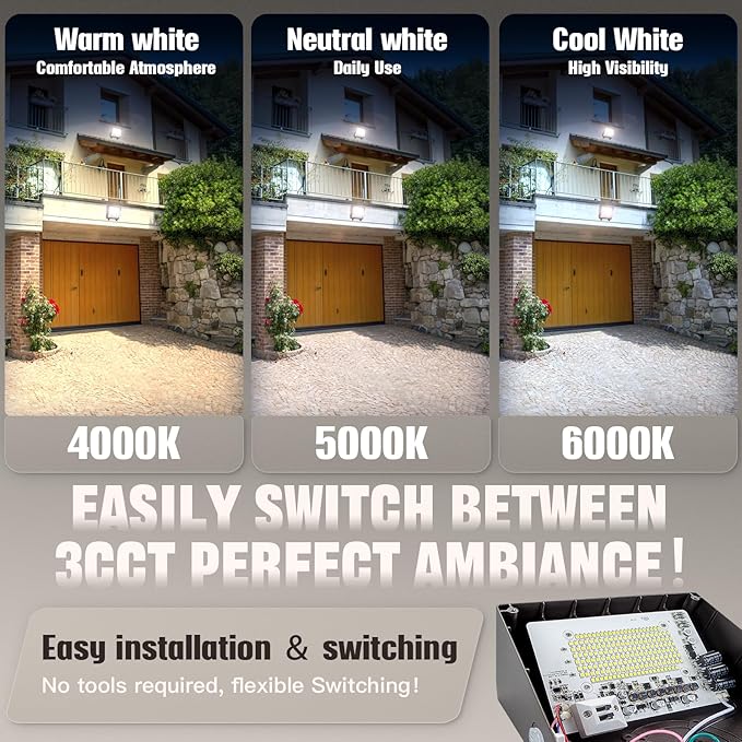 LED Wall Pack Light 75/65/50W with Dusk-to-Dawn Sensor, 11250 LM 6000/5000/4000K LED Security Flood Lighting, 120V Outdoor Wall Lights for Parking Lots|Warehouses|Factories|Yard, 2 Pack