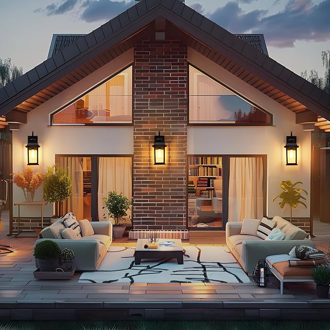Outdoor Wall Sconce Lights Exterior 2-Pack, 15" Waterproof Retro Black Outside Porch Lights Wall Mount, Exterior Lighting Fixtures Outdoor Coach Lights for House Garage, Bulb Not Included