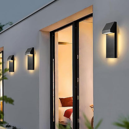 Canto LED Outdoor Wall Sconce 26W Integrated LED Outdoor Wall Mount,Anti Rust Textured Black Suit for Wet Locations and All Rooms,Easily Installed in Any Direction.Bulb Included.