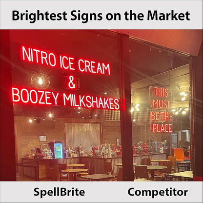 SpellBrite SUSHI Sign | Restaurant-Related Sign with Neon Look, White LED Light | 18.0" x 6.3"