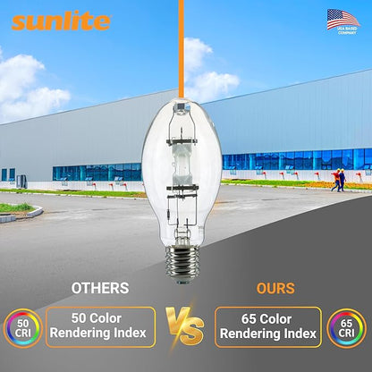 Sunlite 03656 MH175/U/MOG M57 Metal Halide Lamp, 175 Watts, Mogul Base (E39), ED28, 10,000 Hour Life Span, 14000 Lumen, Clear Finish, 4000K