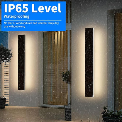 Mikeru Upgraded 2 Pack 47.2" Long & 4.3" Wide LED Wall Sconce, 10%-100% Dimming + 3000K-6000K Adjustable, IP65 Waterproof Outdoor Light Fixtures Cover US Junction Box for Porch, Garage, Basement