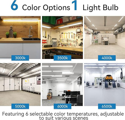 JESLED T8 LED 4FT Tube Lights, Type A+B, 24W, 3200LM, 6 Colors 3000K | 3500K | 4000K | 5000K | 6000K | 6500K, Plug and Play or Ballast Bypass, LED Bulbs 4 Foot Replacement, Dual-Ended, Frosted,4 Pack