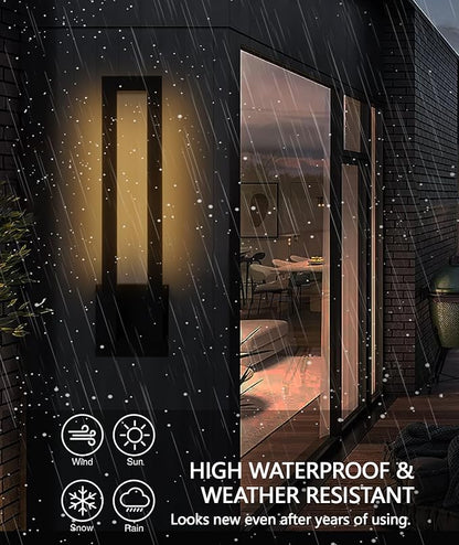 26 inch Outdoor Wall Sconce, Large Porch Led Wall Lights, Modern Black Exterior Light Fixture Wall Mount, Waterproof Patio Lighting for House, Garage
