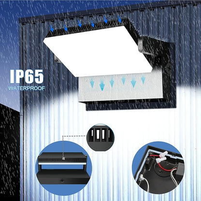 Juyace 120W LED Wall Pack Light Outdoor Security Flood Lighting Exterior Fixtures 360 °Rotation 5000K for Garage Yard Barn Area Backyard Building