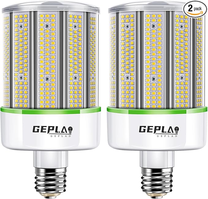 GEPLAD 2-Pack 250W E39 Mogul Base LED Bulb, 5000K Daylight 35,000LM LED Corn Light Bulb(Eqv.1000w Mh/Hps/Hid), for Garage Factory Workshop Warehouse Barn(Non-Dimmable)