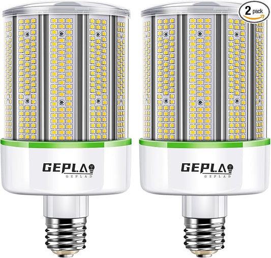 GEPLAD 2-Pack 250W E39 Mogul Base LED Bulb, 5000K Daylight 35,000LM LED Corn Light Bulb(Eqv.1000w Mh/Hps/Hid), for Garage Factory Workshop Warehouse Barn(Non-Dimmable)