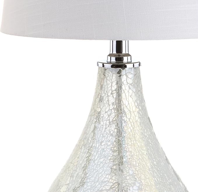 JONATHAN Y JYL1024B Mona 20.5" Mini LED Table Lamp, Modern, Contemporary, Elegant, Office, Living Room, Family Room, Dining Room, Bedroom, Hallway, Foyer, Mosaic White