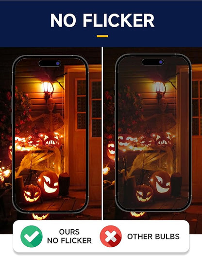 UNILAMP A19 Orange Light Bulb, 9W Equivalent 60Watt, E26 Base LED Orange Bulb, Colored Light Bulbs for Halloween Christmas, Party Decoration, Holiday Lighting, Non Dimmable, 4 Pack