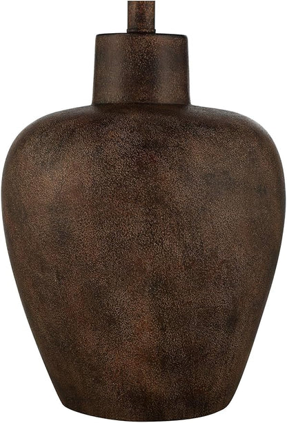 Regency Hill Glenn 27" Tall Urn Farmhouse Rustic Natural Cottage Southwestern Table Lamps Set of 2 WiFi Smart Socket Dark Terra Cotta Finish Living Room Bedroom Bedside Nightstand Fabric Shade