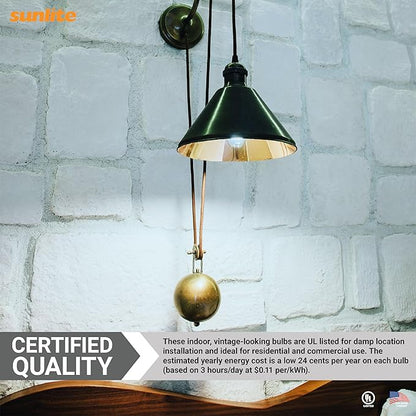 Sunlite LED Filament T10 Tubular Light Bulb, 2 Watts (25W Equivalent), 160 Lumens, Medium E26 Base, 120 Volts, Dimmable, 90 CRI, UL Listed, Clear, 5000K Daylight, 10 Pack
