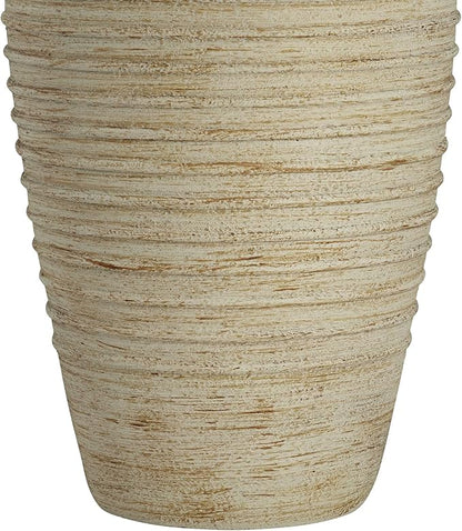 John Timberland Austin Country Cottage Southwest Style Jug-Shaped Table Lamp 28" Tall Sand Tone Desert Ridged Cream Linen Drum Shade for Living Room Bedroom House Bedside Nightstand Home Office