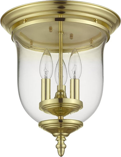 Livex Lighting 5021-02 Legacy 3-Light Ceiling Mount, Polished Brass