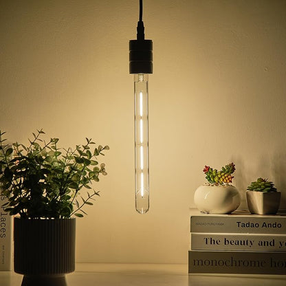 XININSUN T300 Led Bulb, 11.8 Inch Long Tubular Led Light Bulbs, 100Watt Equivalent, 1000lm, Dimmable, Clear Glass, E26 10W T10 LED Edison Tube Lamp Bulb,4 Pack. (6W=60W 3000K)