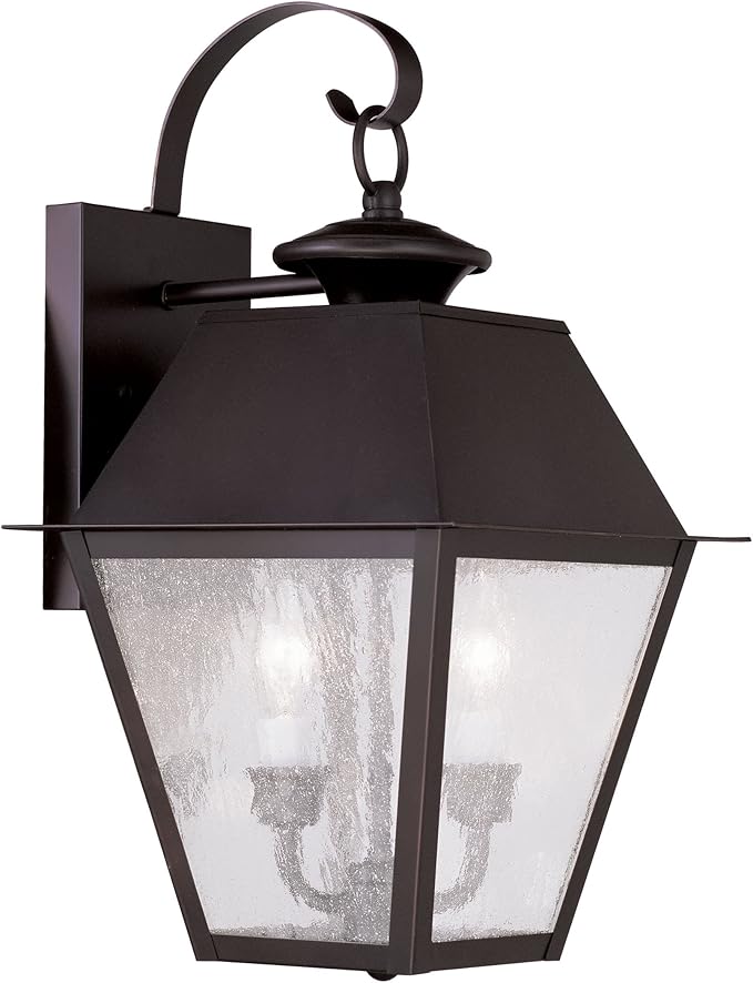 Livex Lighting 2165-07 Mansfield 2-Light Outdoor Wall Lantern, Bronze