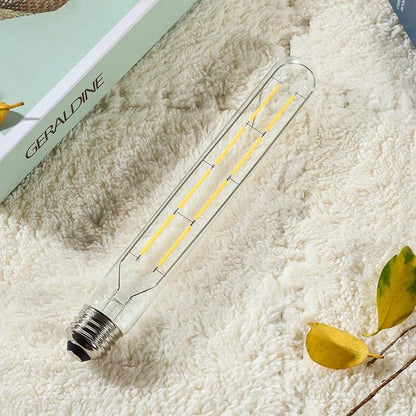 Leools T10 Led Bulb,8W Dimmable Edison Led Tubular Bulb T10/T30,8.9 Inch Long Tubular Light Bulb,800LM,75 Watt Equivalent, Soft White 3000K,E26 Base,4-Pack.