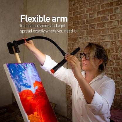 Daylight Company Easel Lamp Go™ Premium 95+ CRI LED Art Lamp with 3-Step Dimmer, USB-C Cable, and Built-in Battery for Superb Color Reproduction and Uninterrupted Illumination