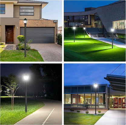 BBESTLED LED Post Top Light, 80W 60W 48W Adjustable LED Pole Area Lights with Dusk to Dawn Photocell, 3/4/5000K, ETL DLC Listed Outdoor Post Lights for Garden Yard, IP65 Waterproof AC100-277V
