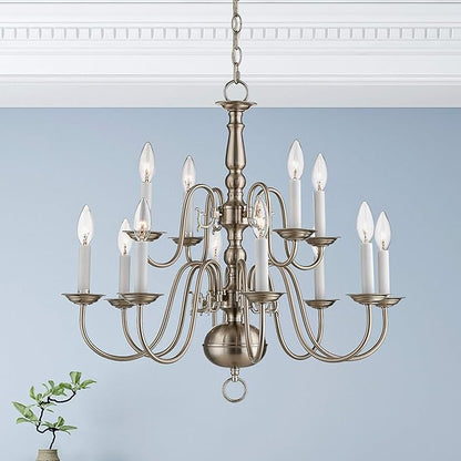 Livex Lighting 5012-03 Williamsburgh 12 Light White Chandelier