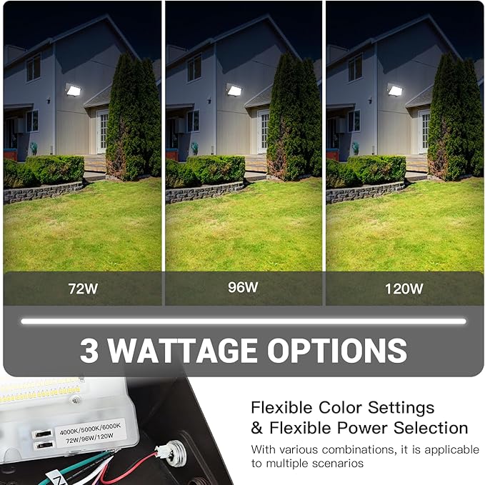 JTT 4pack 120W/96W/72W LED Wall Pack Light with Dusk to Dawn Photocell,18000LM 6000K/5000K/4000K Daylight IP65 Waterproof WallPack Lights Outdoor LED [Eqv. 800W HPS/HID] for Parking Lot,Warehouse,Yard