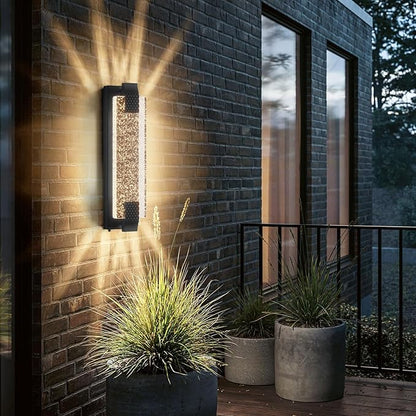 camuucci Dusk to Dawn Outdoor Light,19.7 Inches LED Porch Lights Outdoor Waterproof Modern Outside Sconce Wall Mount for Doorway Hallway Porch Patio Yard Doorway Black