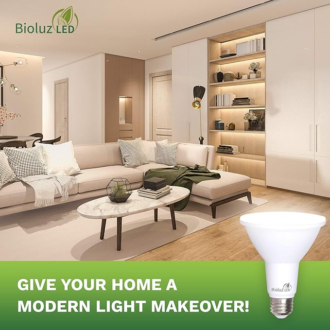 Bioluz LED 8 Pack PAR38 LED Light Bulb 90 CRI 12W = 100-120 Watt Replacement, Daylight 5000K, Dimmable Light Bulbs Flood Lights Outdoor/Indoor UL Listed Light Bulbs Title 20 High Efficacy LED Bulbs