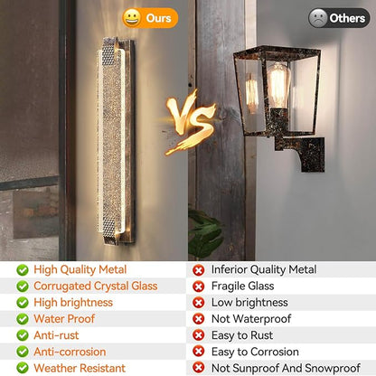 camuucci Dusk to Dawn Outdoor Light, 31.1 Inch LED Porch Lights Outdoor Waterproof Modern Outside Sconce Wall Mount for Doorway Hallway Porch Patio Yard Doorway Bronze