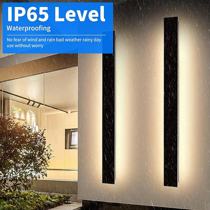 Mikeru Upgraded 2 Pack 71" Long & 4.3" Wide LED Wall Sconce, 10%-100% Dimming + 3000K-6000K Adjustable, IP65 Waterproof Outdoor Light Fixtures Cover US Junction Box for Porch, Garage, Basement