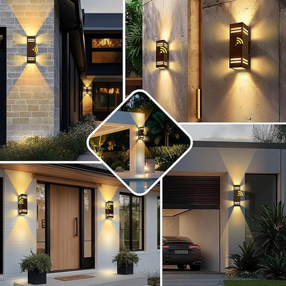 2-Pack Bronze Dusk to Dawn Outdoor Lights, Wall Light Wtih LED Bulbs, Modern Up Down Lights Outdoor, IP65 Waterproof Exterior Lighting Fixtures, Outside Lights for House for Porch, Garage
