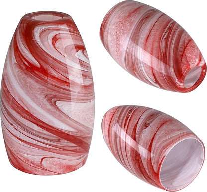 Glass Pendant Lamp Shade 4.72" Art Glass chandeliers Cover,Burgundy Marble Pendant Light Shade Mini Oval Light Shade Replacement Shade Only Light Fixtures for Kitchen Island pendant light