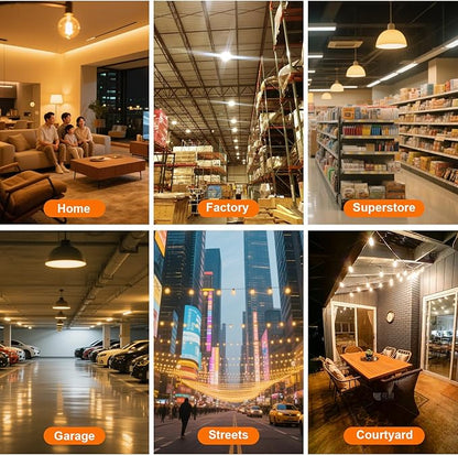 70W LED Corn Light Bulb, 700W Equivalent 9100LM, 3000K Warm White, Waterproof & 90% Energy Saving, E26/E39 Base Outdoor Light Bulbs for Garage, Factory, Shop (2-Pack)