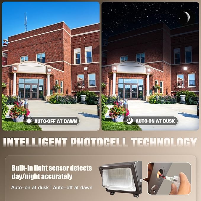 LED Wall Pack Light 120W/96W/72W with Dusk to Dawn Photocell,18000LM 1000W HPS/HID Equiv.,6000K/5000K/4000K Daylight Outdoor Security Lighting, Commercial Wall Mount Lights for Warehouse,Yard - 4Pack